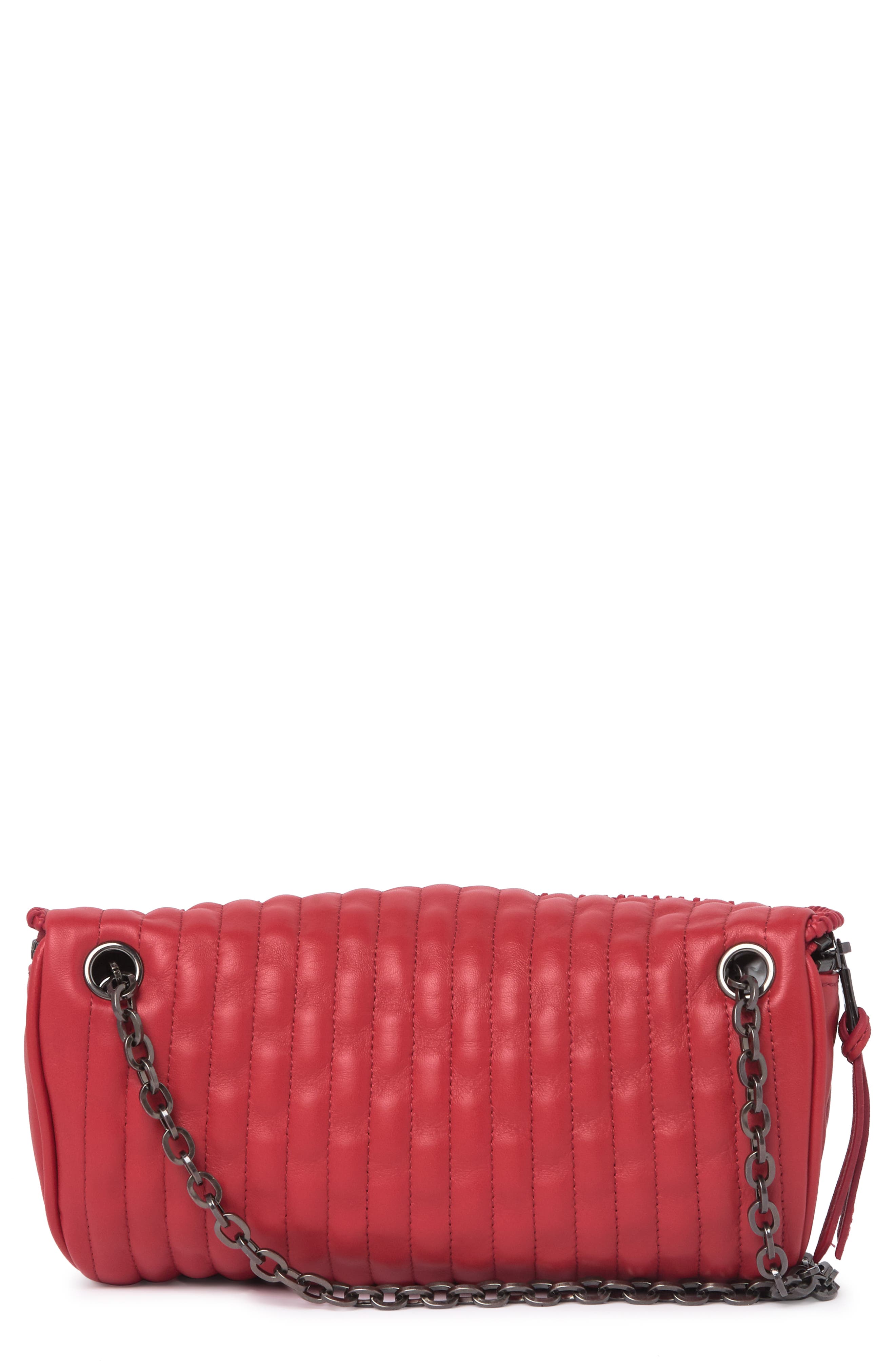 Longchamp Quilted Leather Shoulder Bag, Alternate, color, Red