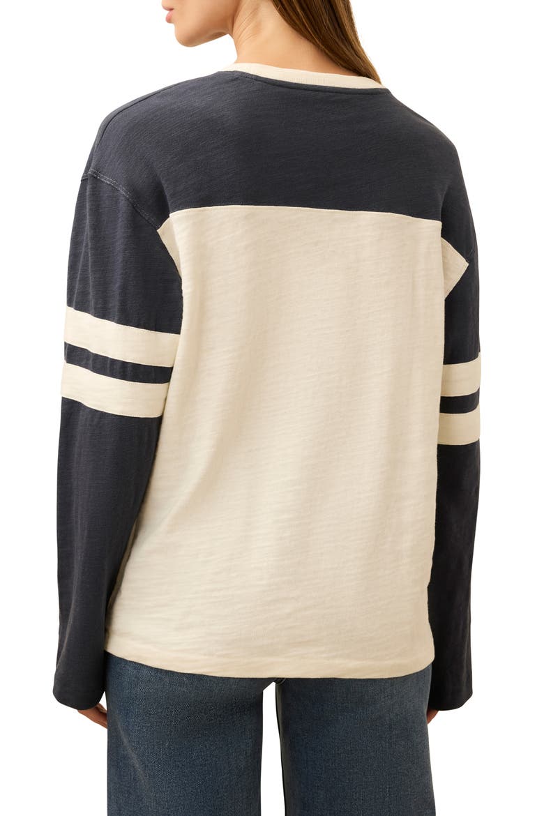 Sunwashed Varsity Long Sleeve Organic Cotton Slub T-Shirt, Alternate, color, SPELLBOUND VARSITY