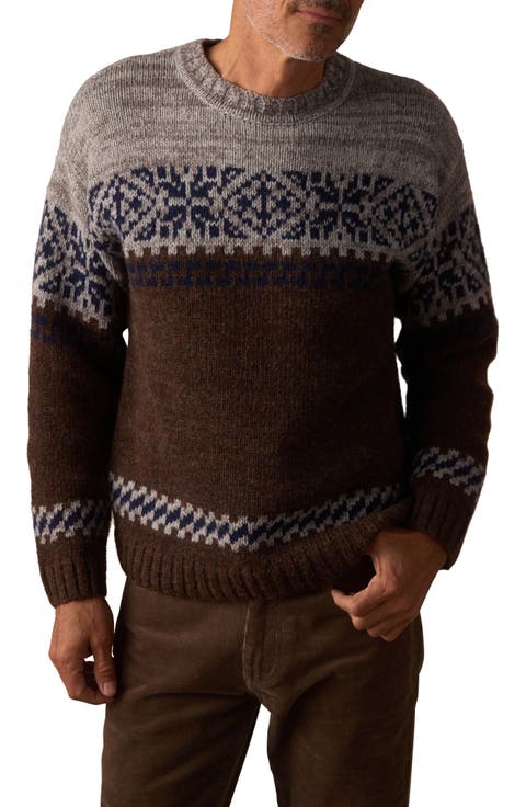 Fair Isle Wool Blend Crewneck Sweater