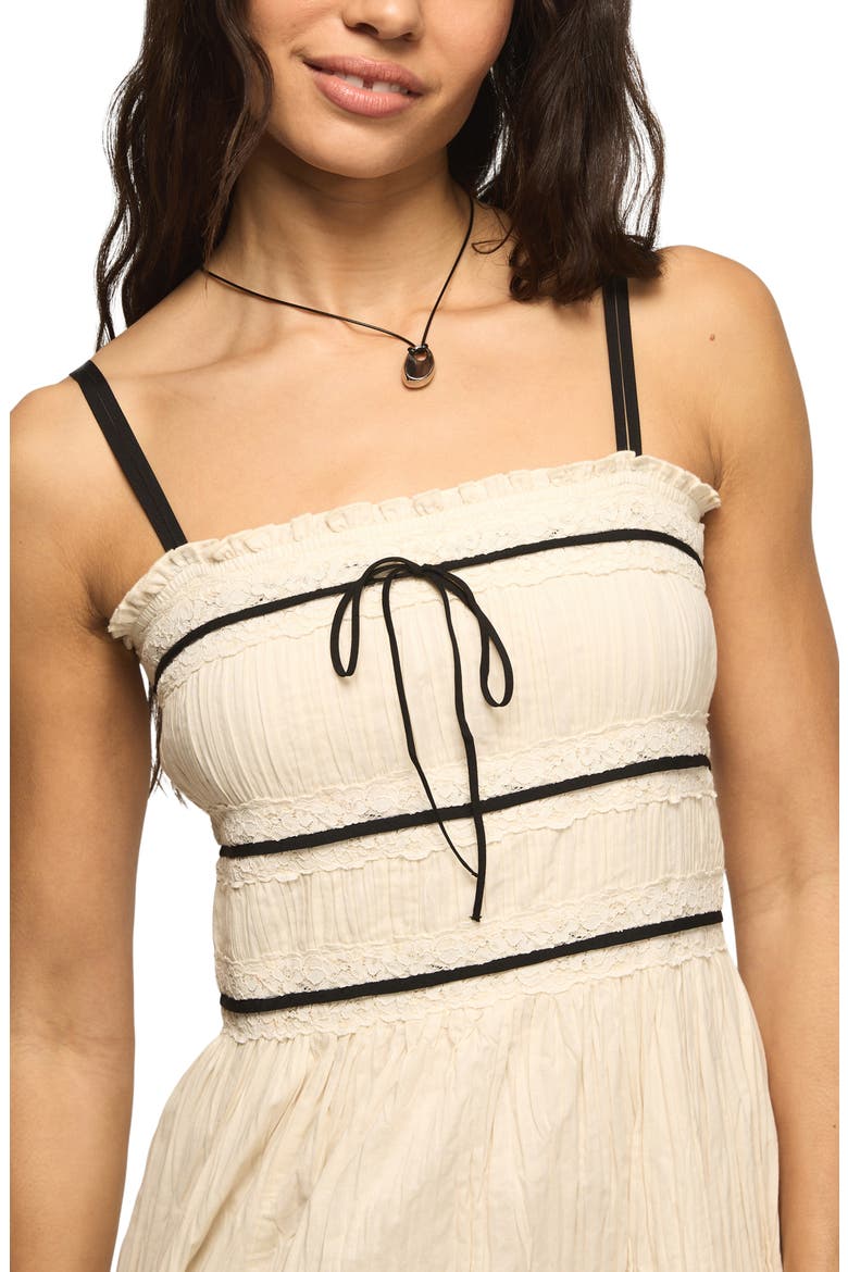 Contrast Piped Maxi Dress, Alternate, color, CREAM