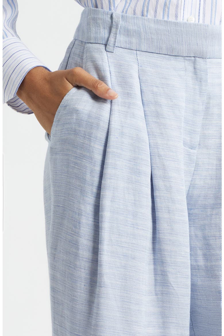 Oscar Wide Leg Linen Blend Pants, Alternate, color, BAZAAR BLUE LINEN