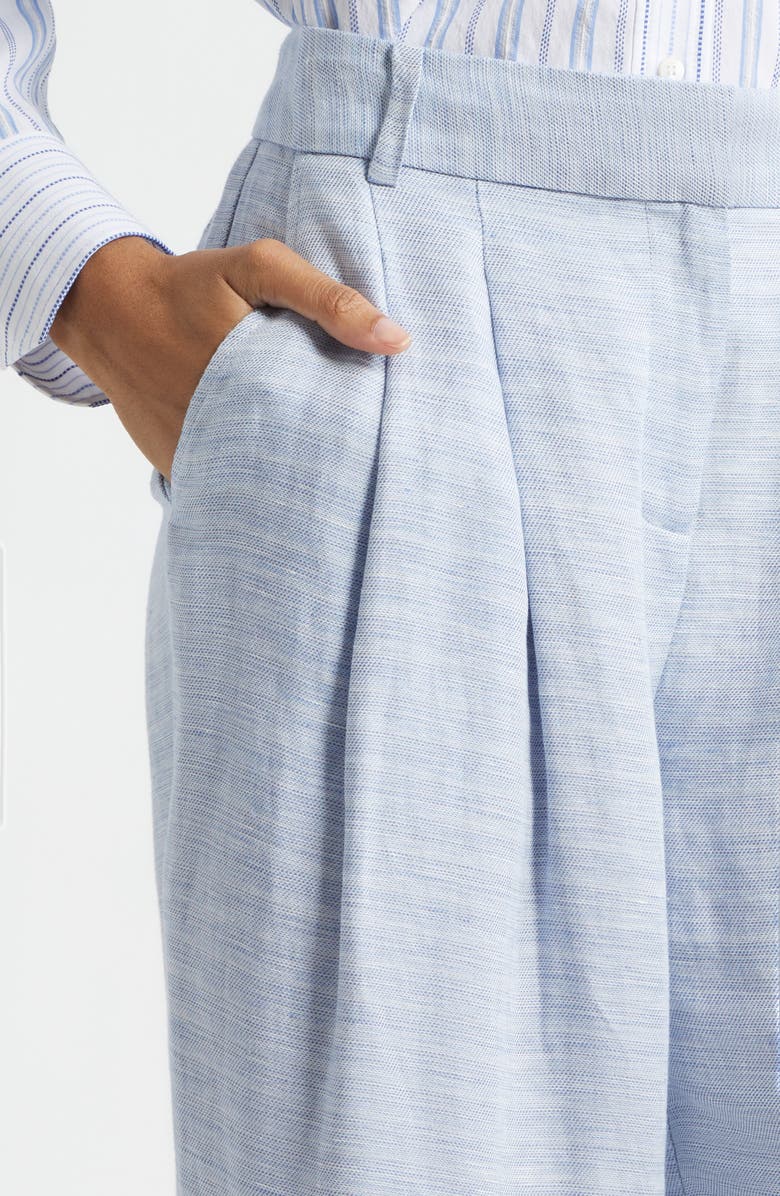 Ramy Brook Oscar Wide Leg Linen Blend Pants, Alternate, color, Bazaar Blue Linen