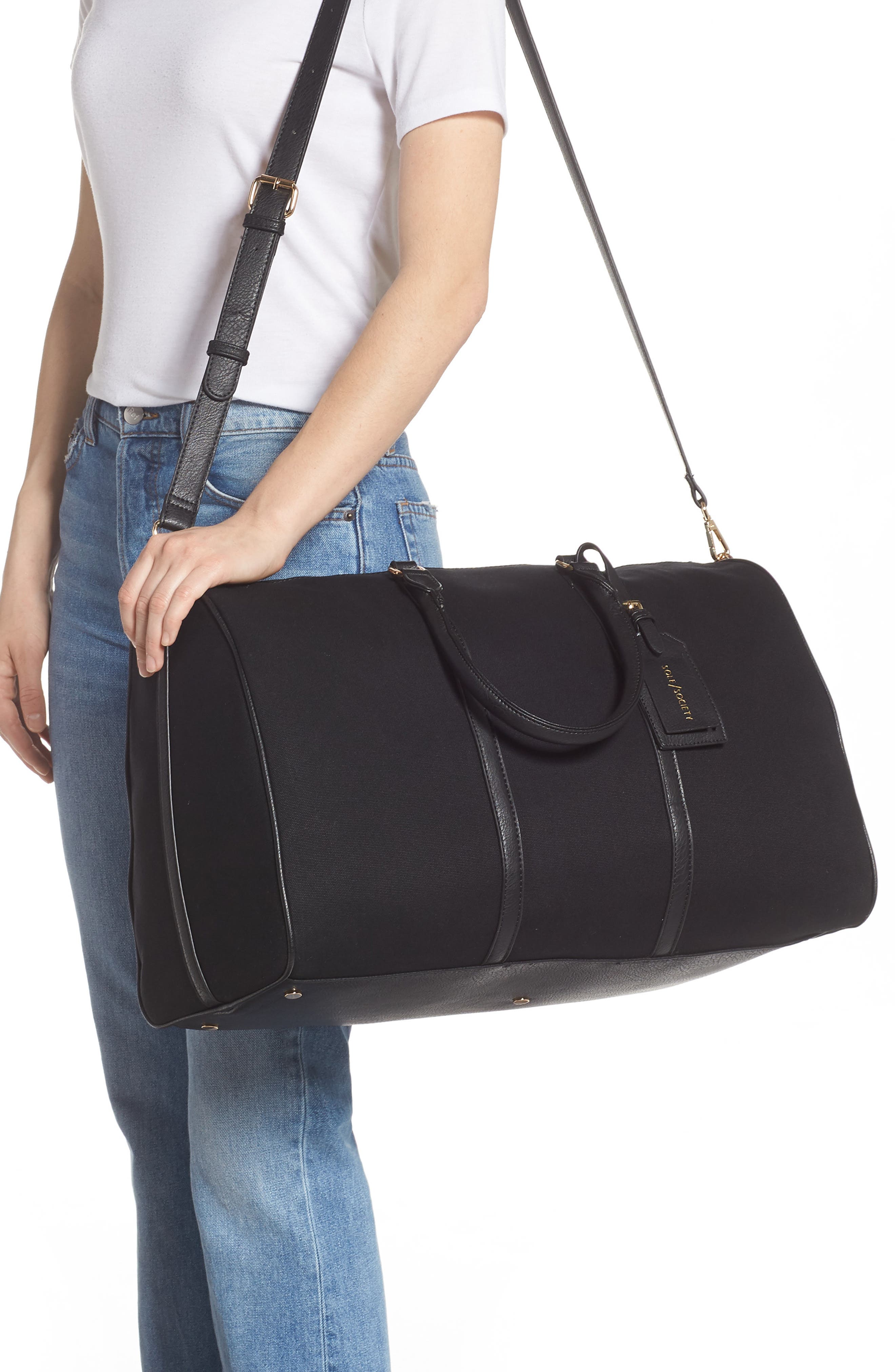 Sole Society Lacie Faux Leather Duffle Bag, Alternate, color, 