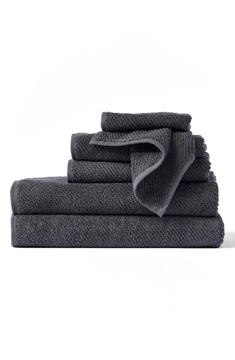 Coyuchi Air Weight<sup>®</sup> 6-Piece Organic Cotton Bath Towel, Hand Towel & Washcloth Set, Main, color, Shadow