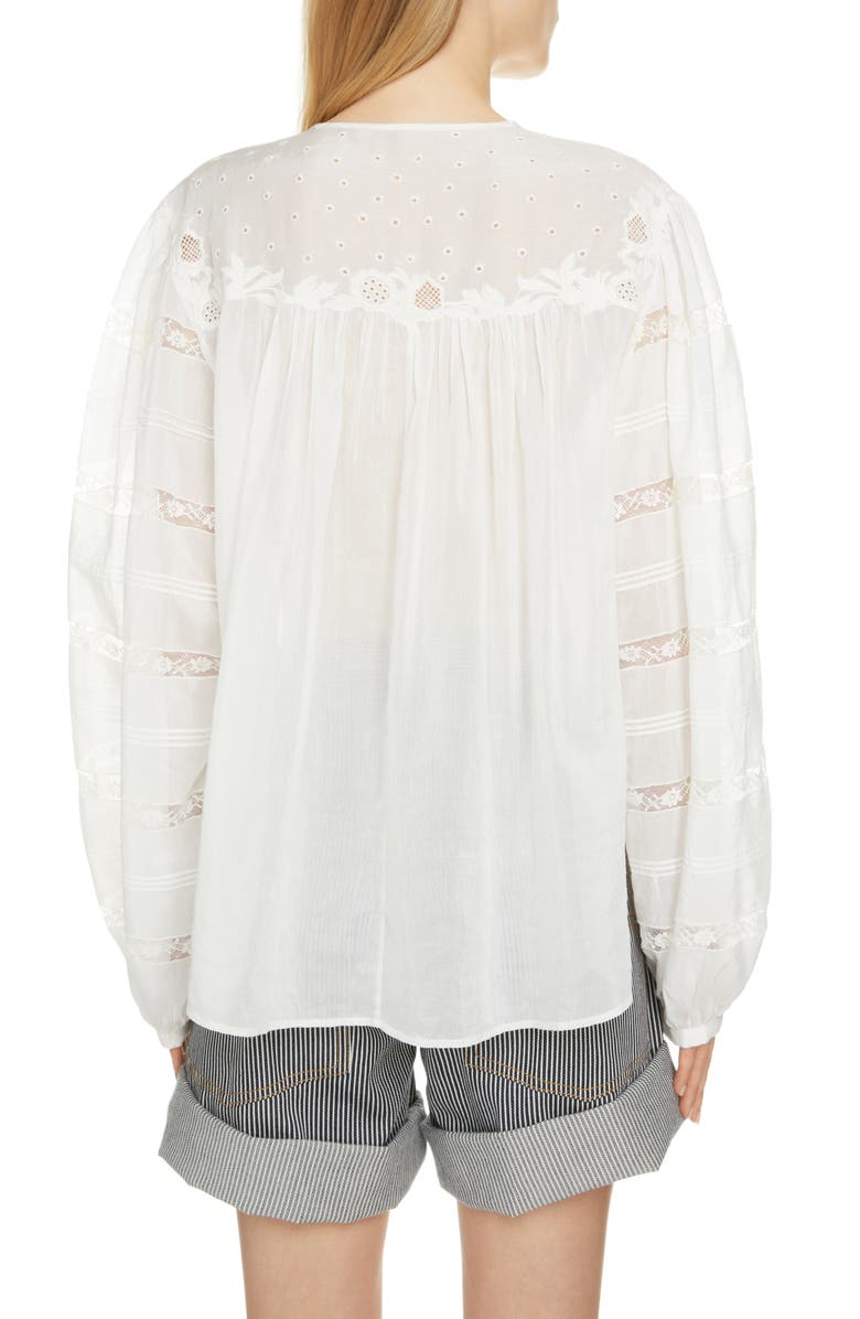 Isabel Marant Gregoria Cotton & Silk Voile Blouse, Alternate, color,