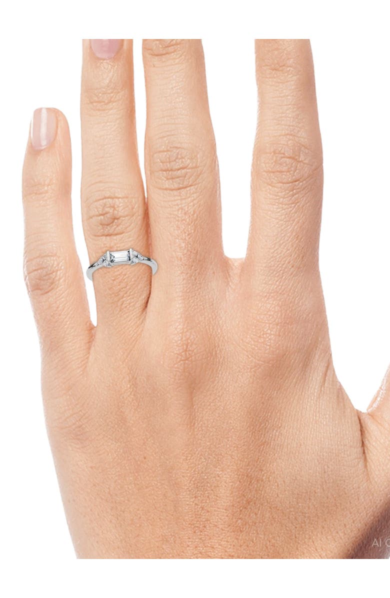 Bliss Diamond Emerald Diamond Stackable Wedding Ring Women Anniversary Band 14k Gold Lab Grown, Alternate, color, 14K White Gold