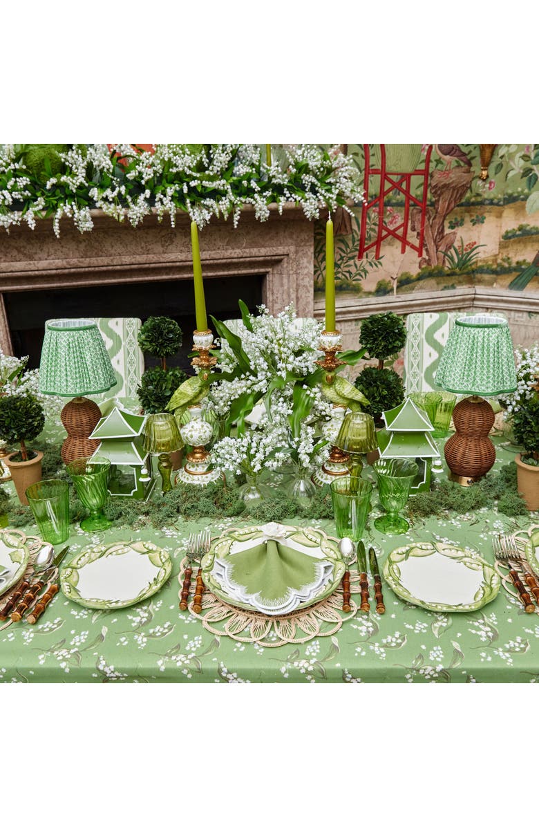 Mrs. Alice Green Lotus Lampshade, Alternate, color, Green