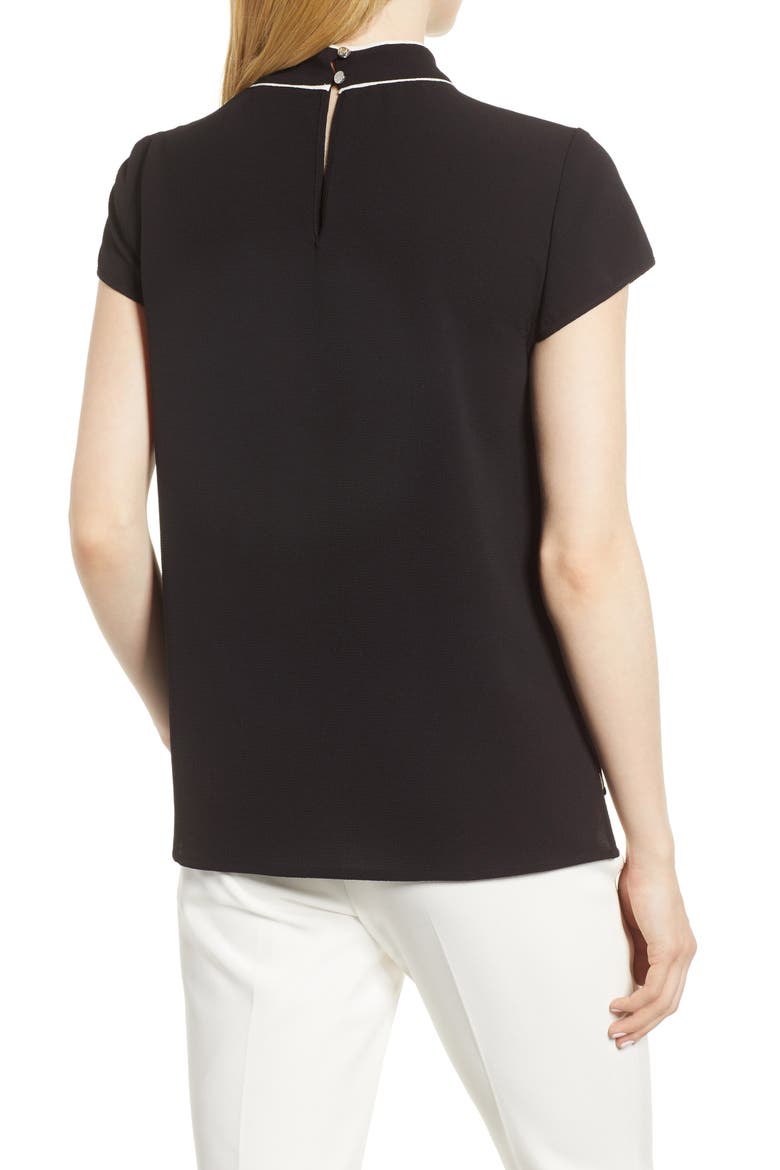 Tie Neck Blouse, Alternate, color, RICH BLACK