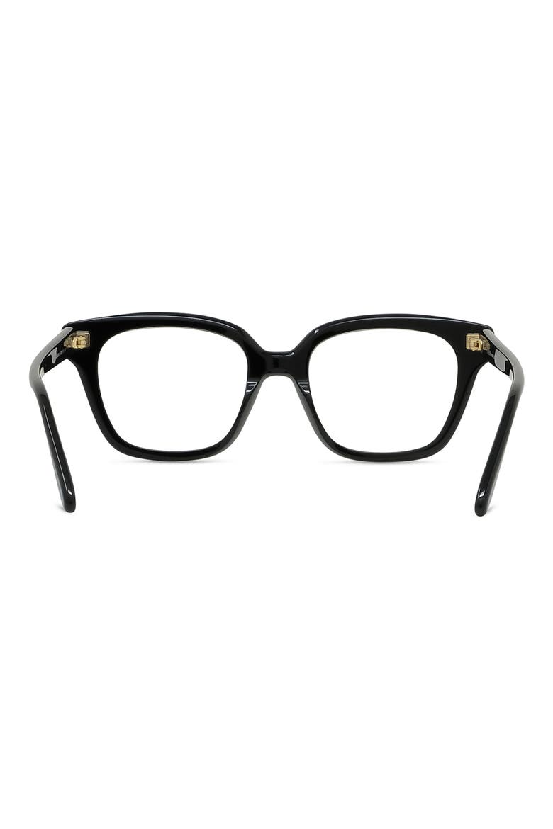 Slim 51mm Geometric Optical Glasses, Alternate, color, SHINY BLACK