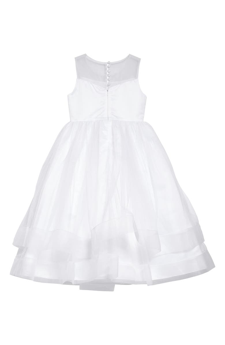GERSON & GERSON Iris & Ivy Beaded Illusion Tulle First Communion Dress, Alternate, color,