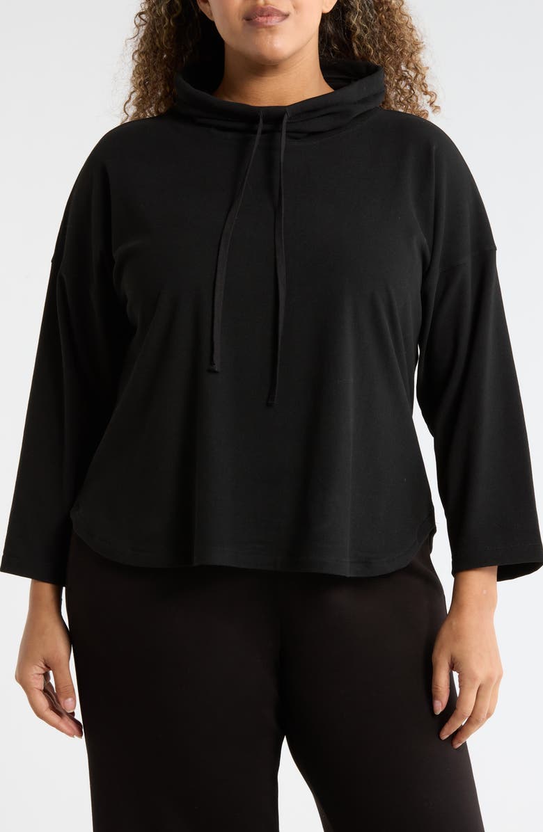 MAX STUDIO Funnel Neck Top, Main, color, Black