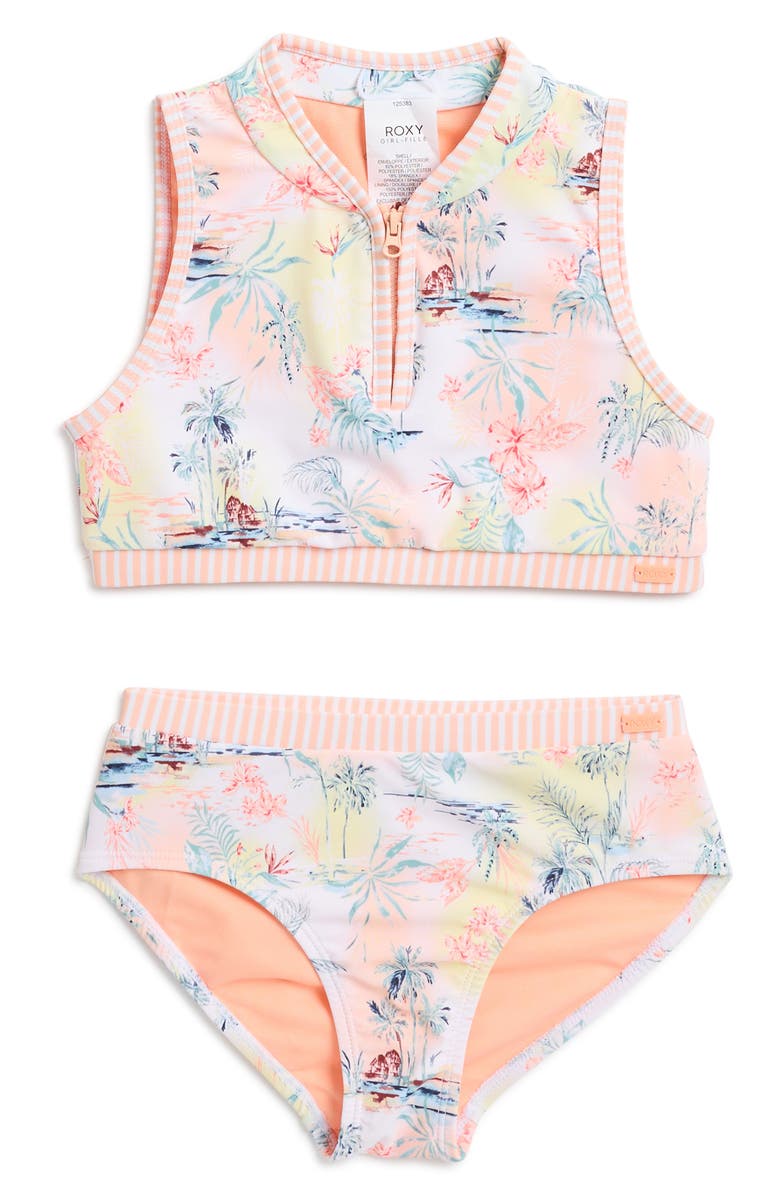 Roxy Kids' North Shore Two-Piece Swimsuit, Main, color,
