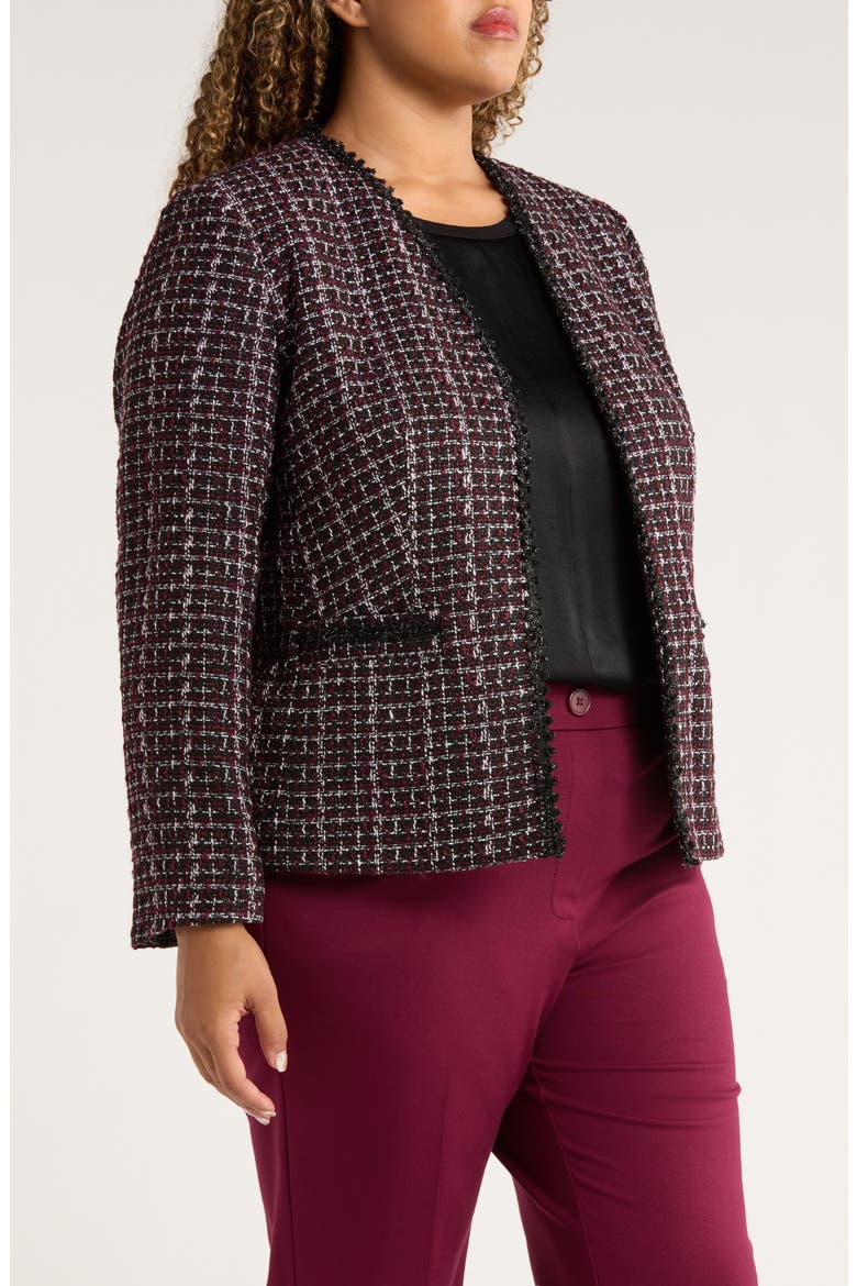 Collarless Tweed Jacket, Alternate, color, SHIRAZ MULTI