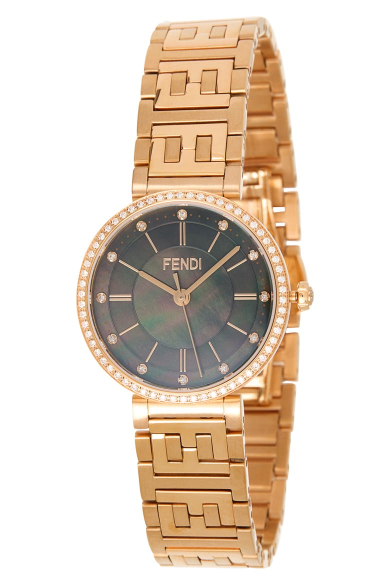 Forever Diamond Mother-of-Pearl Bracelet Strap Watch, 29mm, Main, color, ROSEGOLD