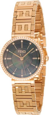 Fendi Forever Diamond Mother-of-Pearl Bracelet Strap Watch, 29mm