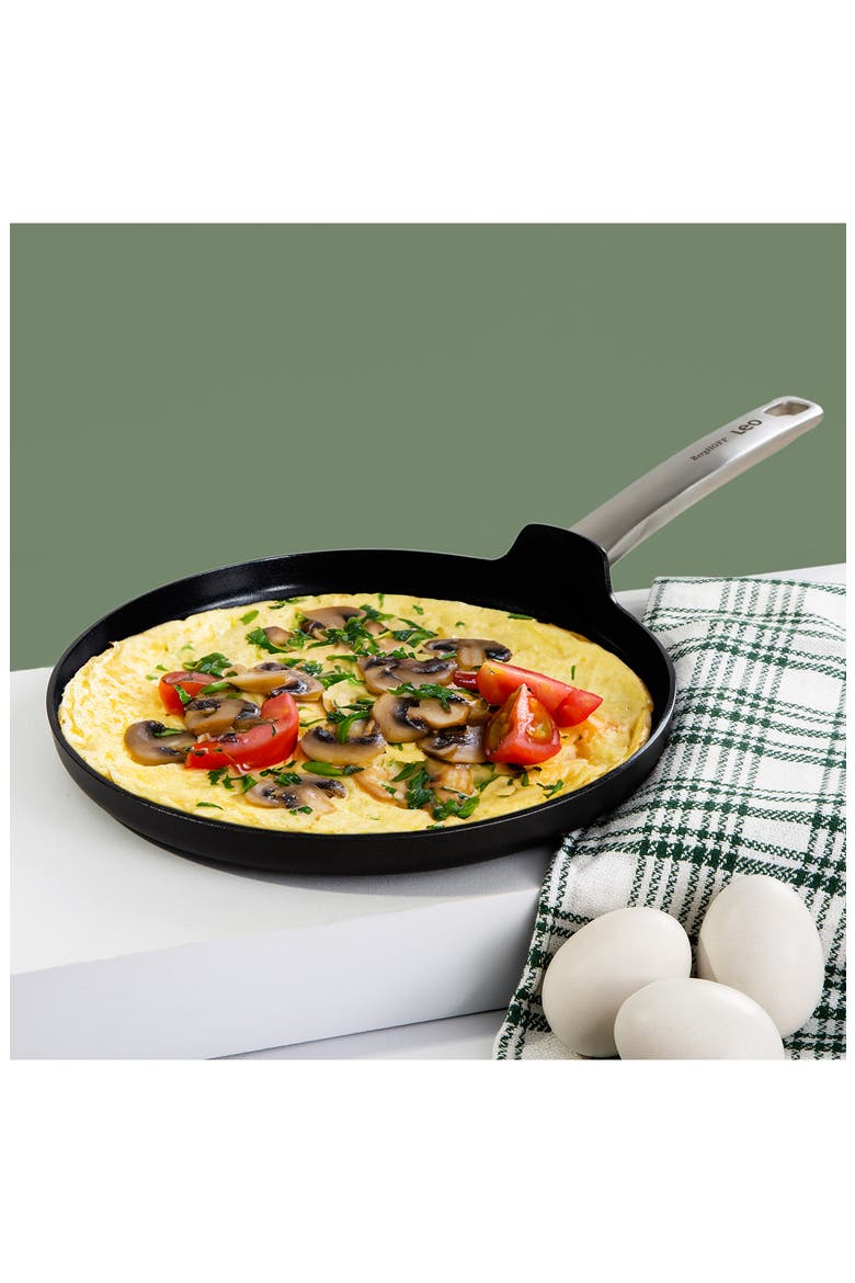 Leo 10-Inch Graphite Omelette Pan, Alternate, color, BLACK