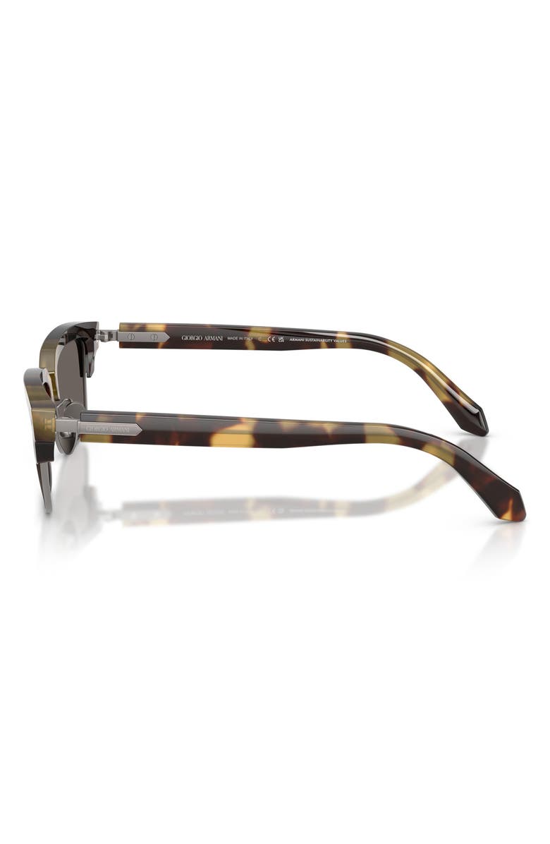 AX Armani Exchange 52mm Rectangular Sunglasses, Alternate, color, Brown Yellow Havana / Grey