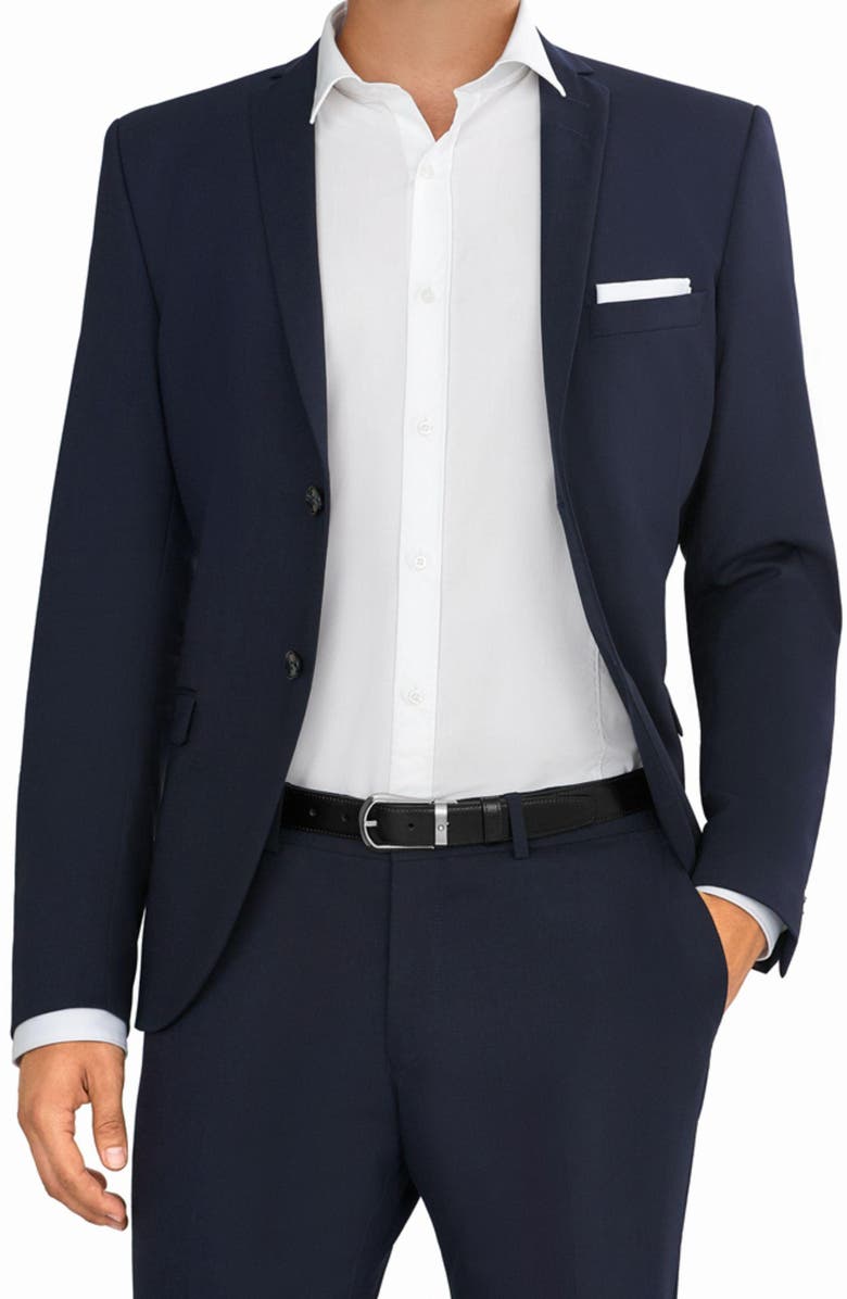 Montblanc Horsheshoe Buckle Reversible Leather Belt, Alternate, color, 