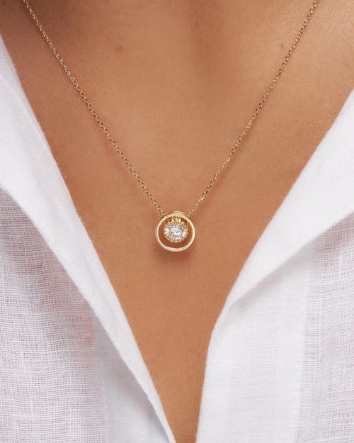 Zarux Eternal Halo Diamond Pendant Necklace In Gold