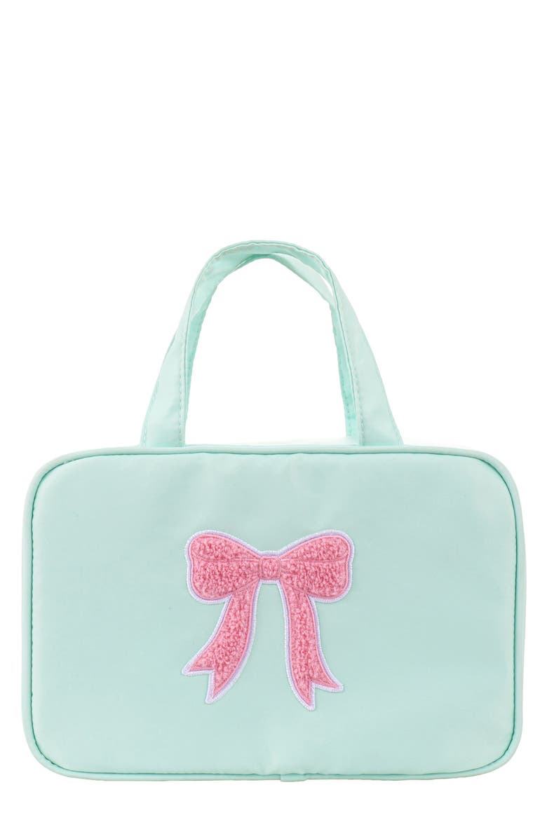 The Perfect Case: Bow Cosmetics Bag, Main, color, MINT GREEN