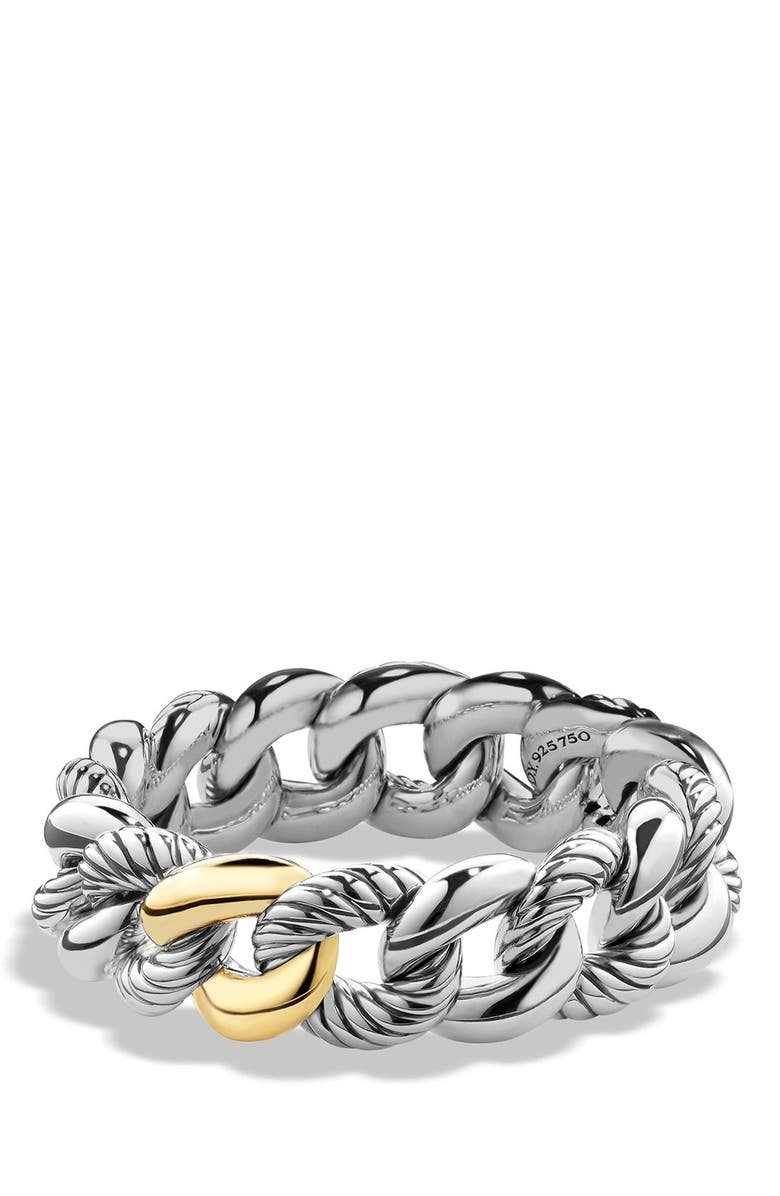 David Yurman 'Belmont' Curb Link Bracelet with 18K Gold, Main, color,