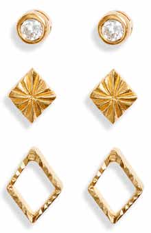 Sterling Forever 3-Pack Stud Earrings