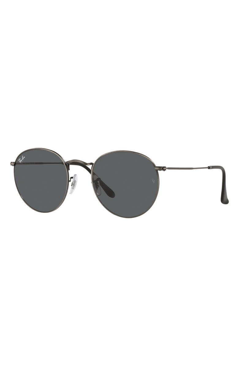 Ray-Ban 47mm Round Sunglasses, Alternate, color, Antique Gunmetal