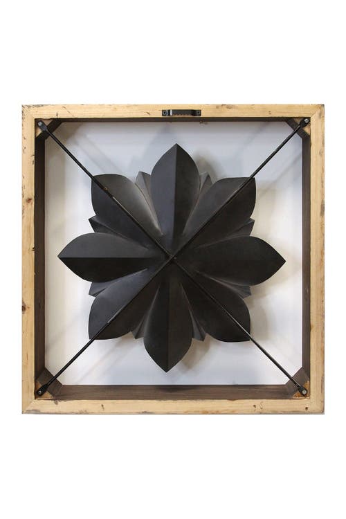 Parkland Collection Dark Walnut/white Framed Metal Flower In White