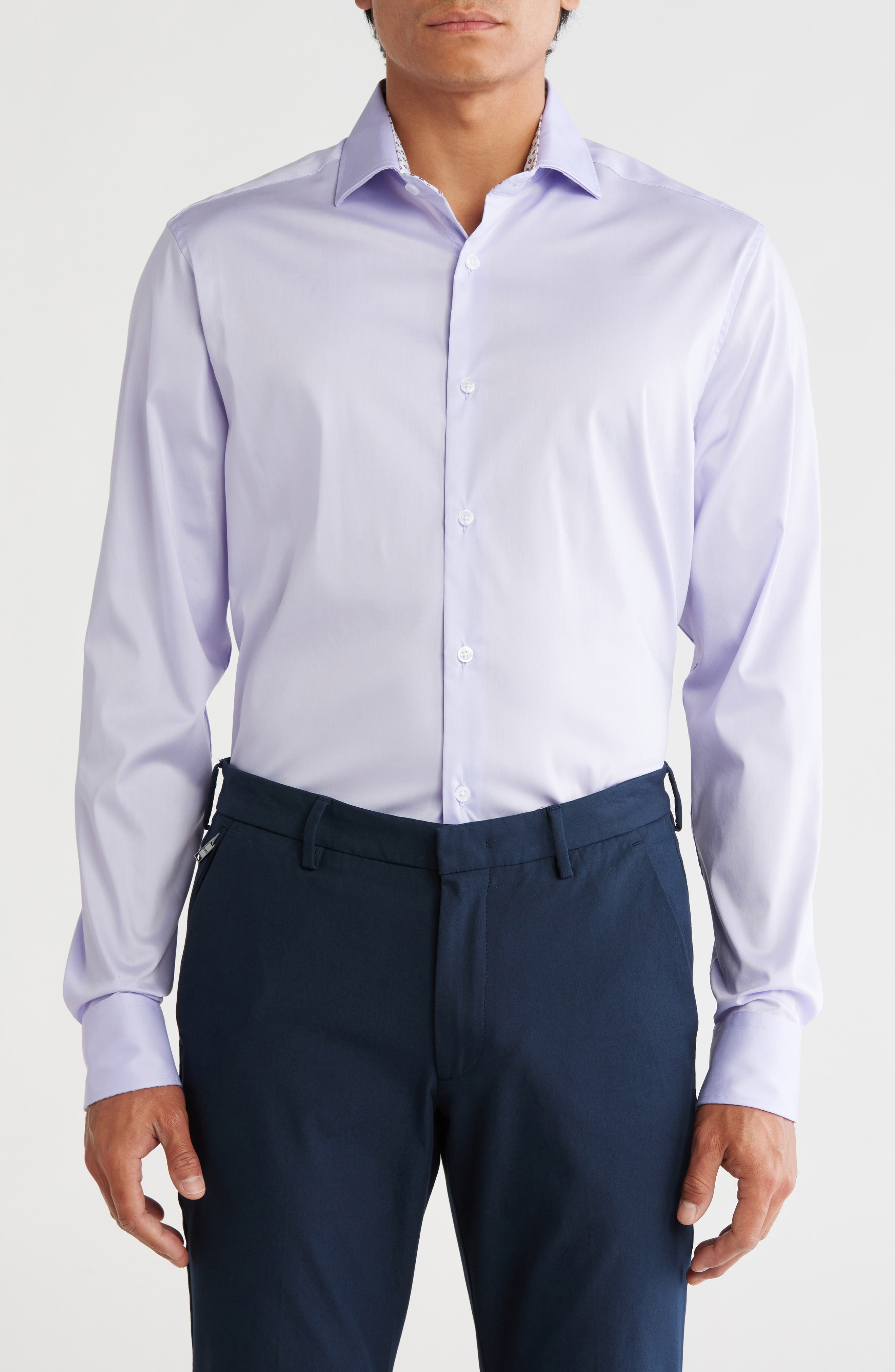 Ted Baker London Slim Fit Solid Stretch Cotton Dress Shirt
