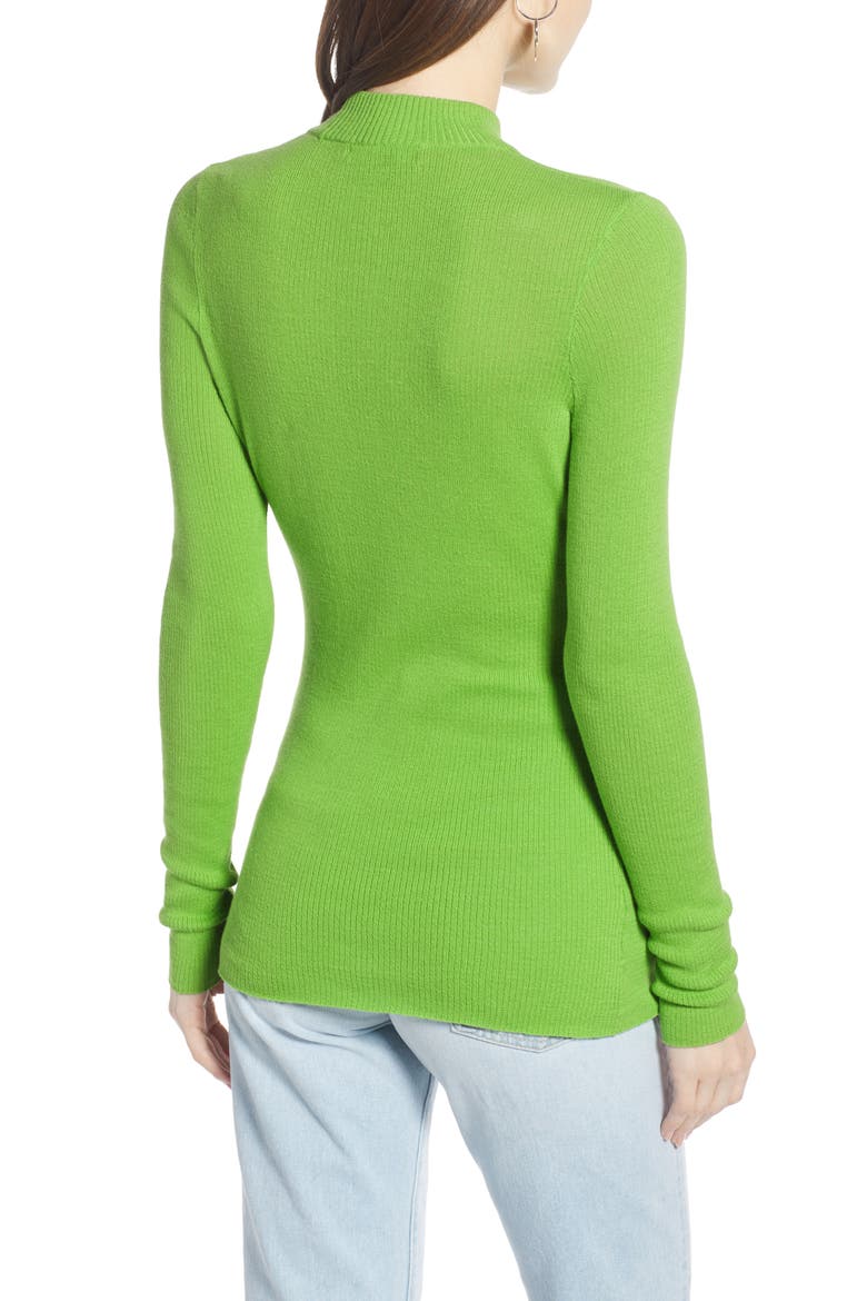 Mock Neck Sweater (Nordstrom Exclusive), Alternate, color, GREEN KIWI