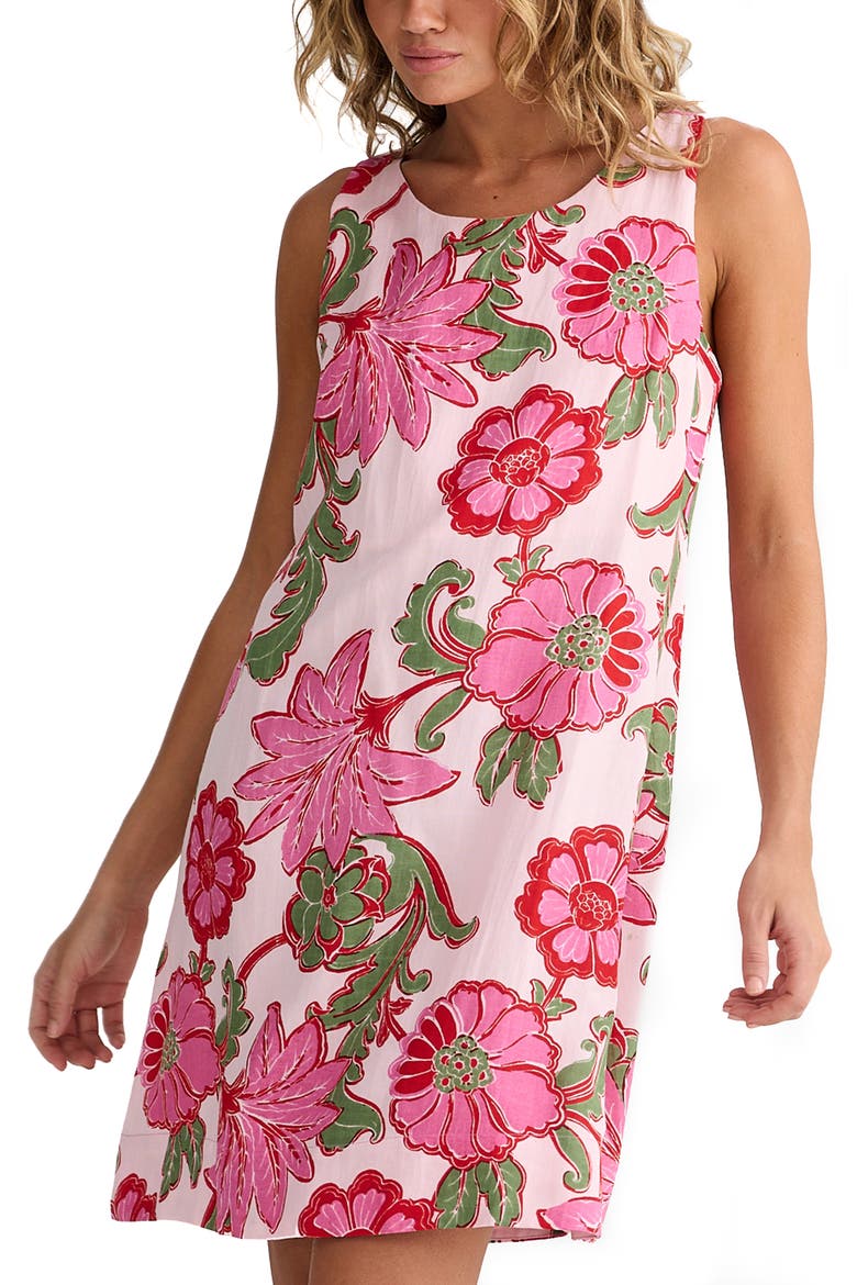 Zephyr Floral Shift Dress, Alternate, color, PINK IBIZA
