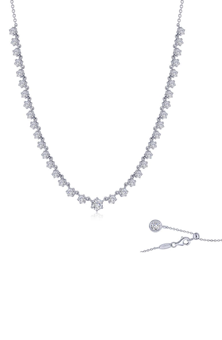 Lafonn Simulated Diamond Tennis Necklace, Alternate, color,