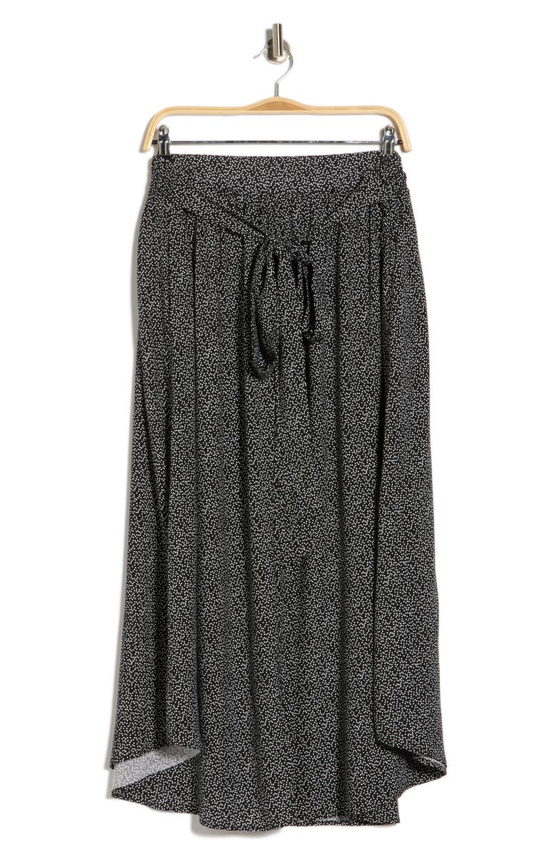 Renee C Dot Curved Hem Skirt, Alternate, color, Black