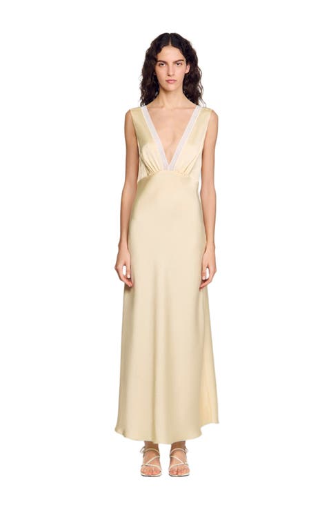 Satin-effect maxi dress