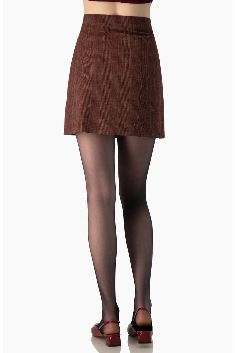 A-line Mini Skirt In Textured Check, Alternate, color, Wine