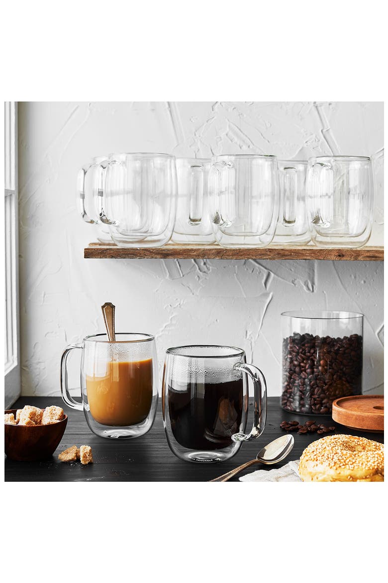 8-Pack 12-Ounce Coffee Glass Mug, Alternate, color, CLEAR