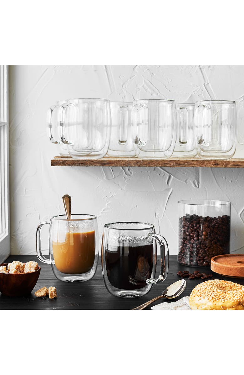 ZWILLING 8-Pack 12-Ounce Coffee Glass Mug, Alternate, color, Clear