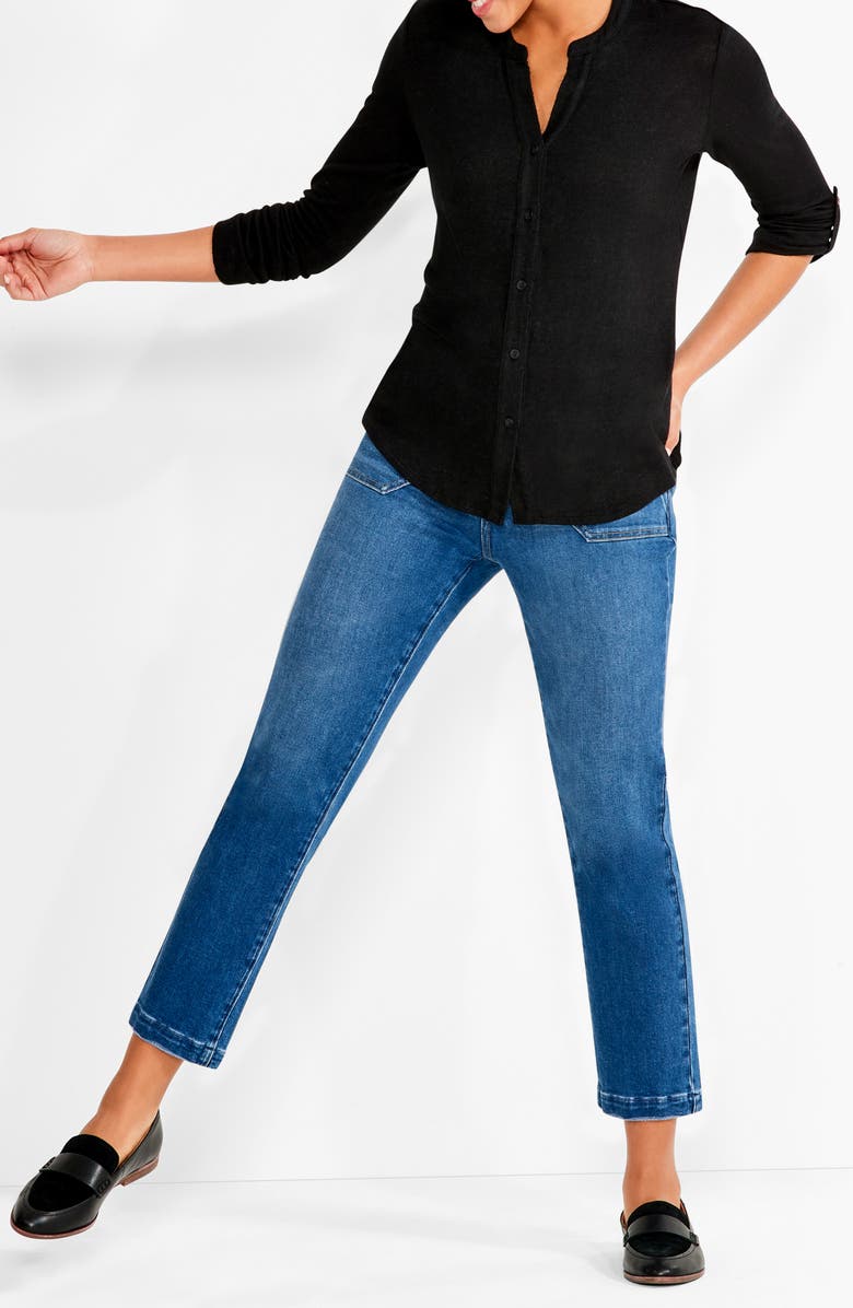 NIC+ZOE Sweet Dreams Roll Sleeve Button-Up Shirt, Alternate, color,