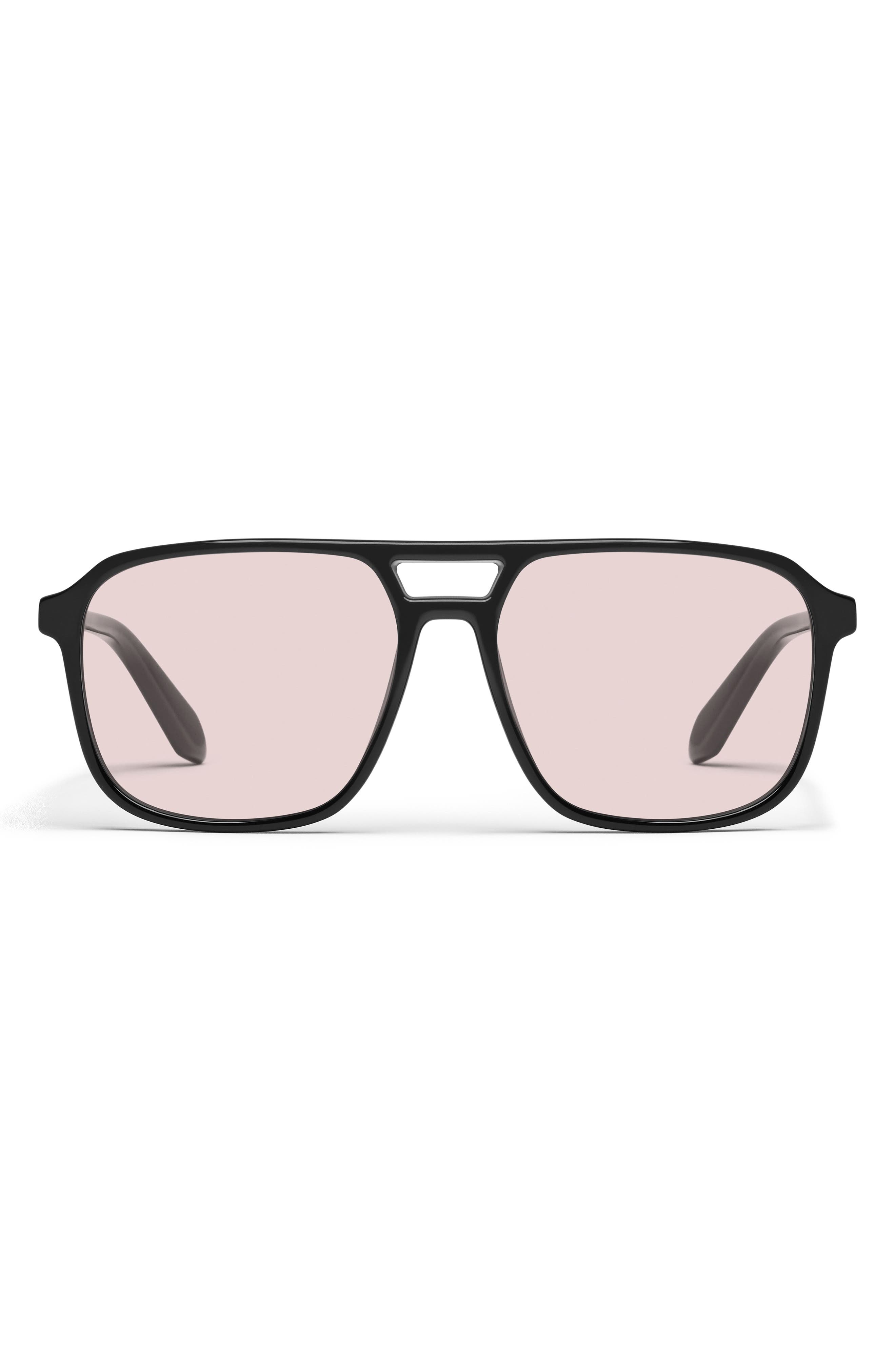 Quay On The Fly 57mm Aviator Sunglasses In Black/light Lilac