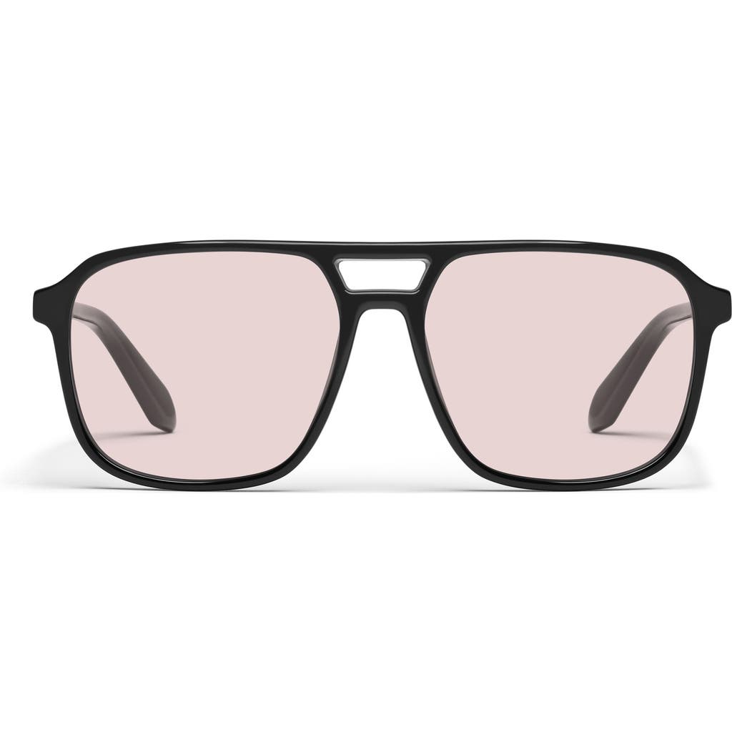 Quay On The Fly 57mm Aviator Sunglasses In Black/light Lilac