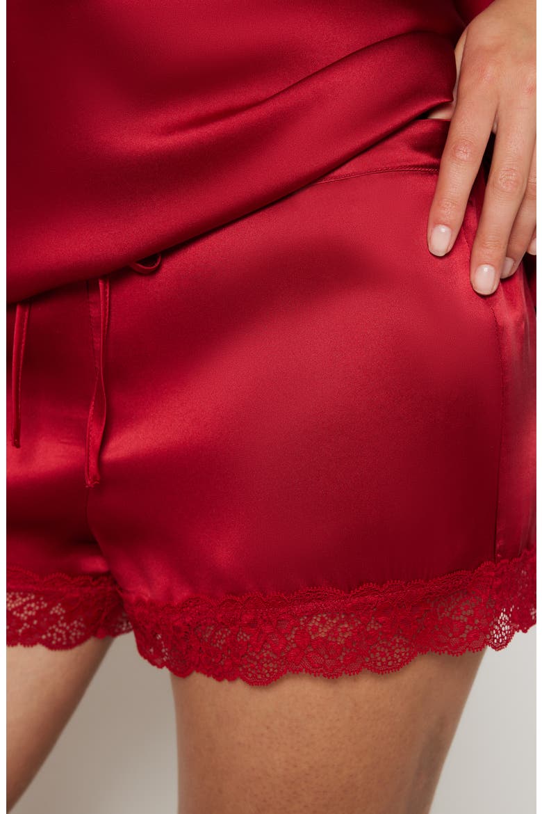 Milky Silk Pajama Shorts, Alternate, color, CARDINAL