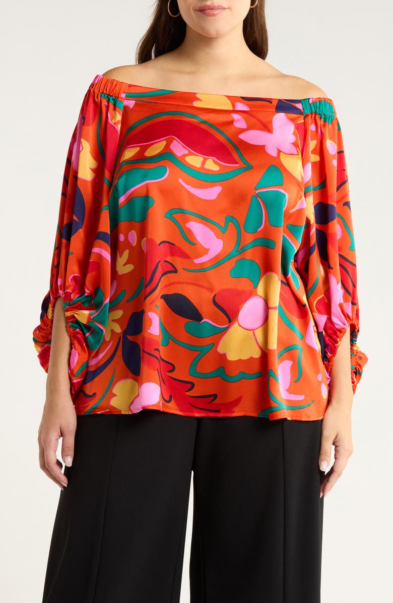 SUGARLIPS Serene Off the Shoulder Top, Main, color, Orange-Mul