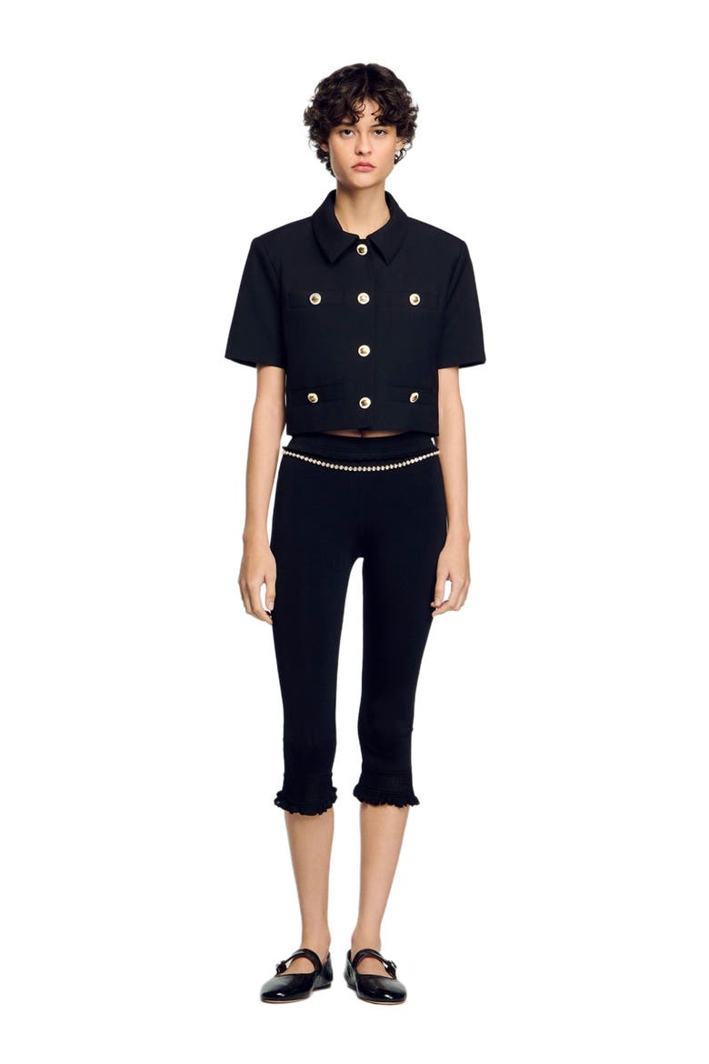 Short-sleeved jacket, Main, color, Black
