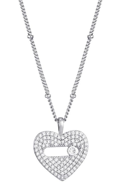 Cubic Zirconia Heart Pendant Necklace