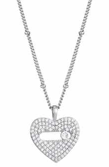 Adornia Cubic Zirconia Heart Pendant Necklace