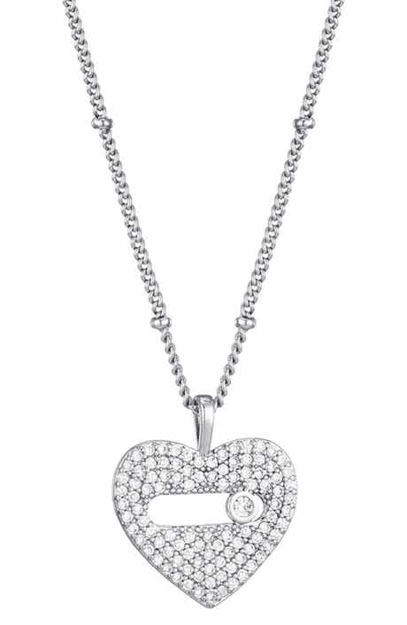Adornia Cubic Zirconia Heart Pendant Necklace