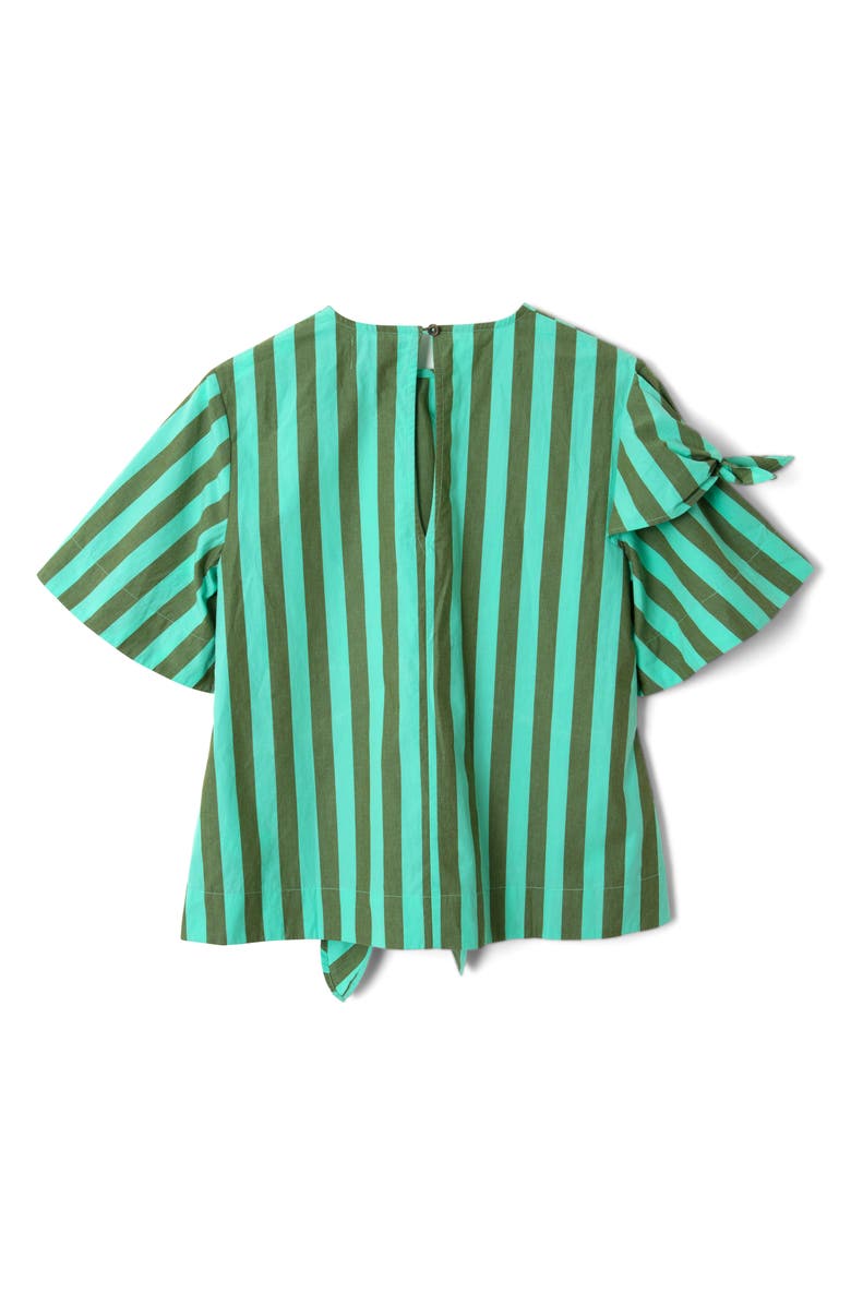 Damson Madder Estelle Stripe Tie Waist Top, Alternate, color, Aqua