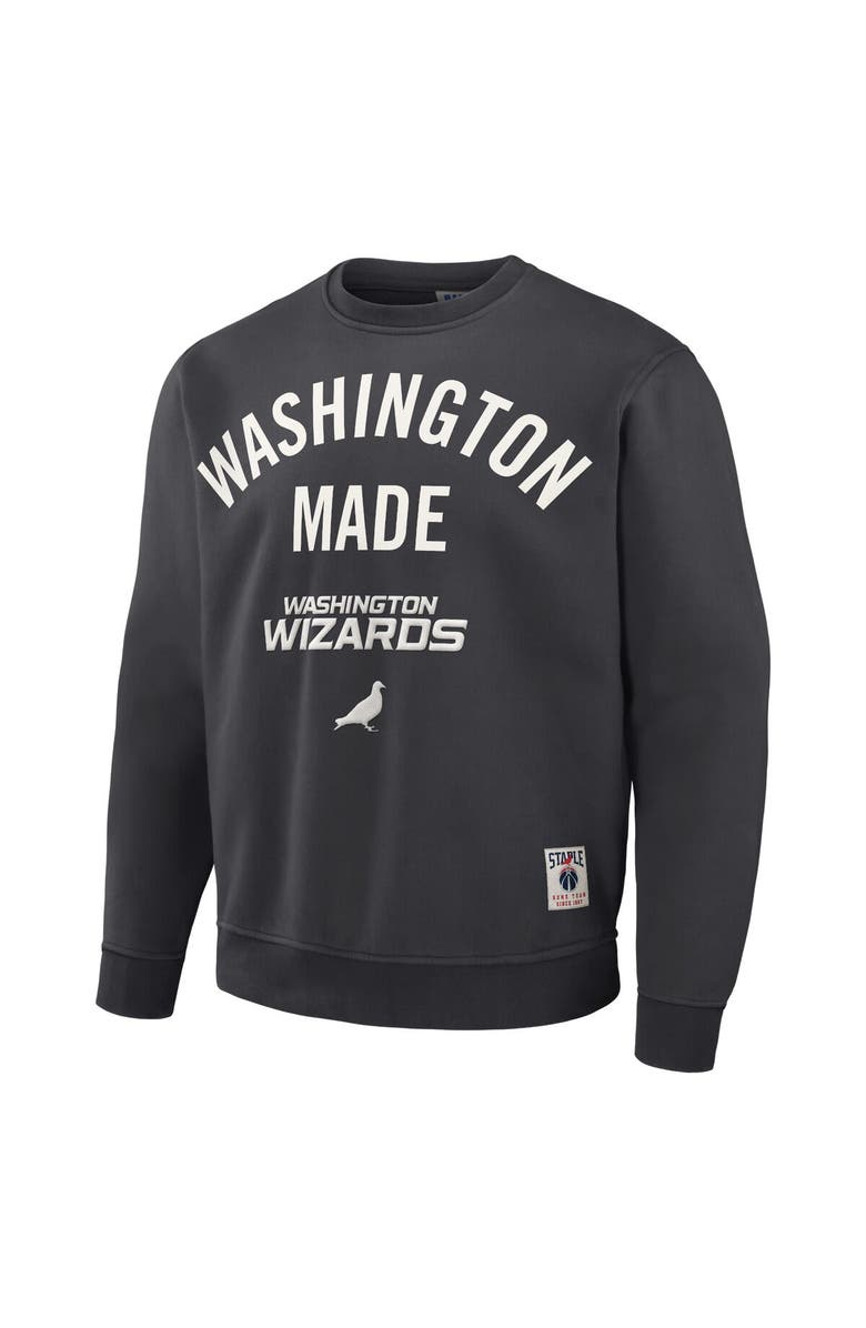 STAPLE Men's NBA x Staple Anthracite Washington Wizards Plush Pullover Sweatshirt, Alternate, color, Anthracite