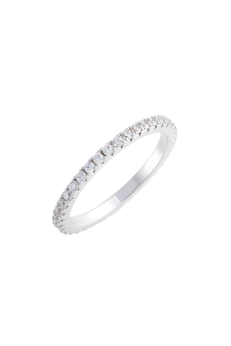 Pavé Eternity Band, Main, color, CLEAR- SILVER