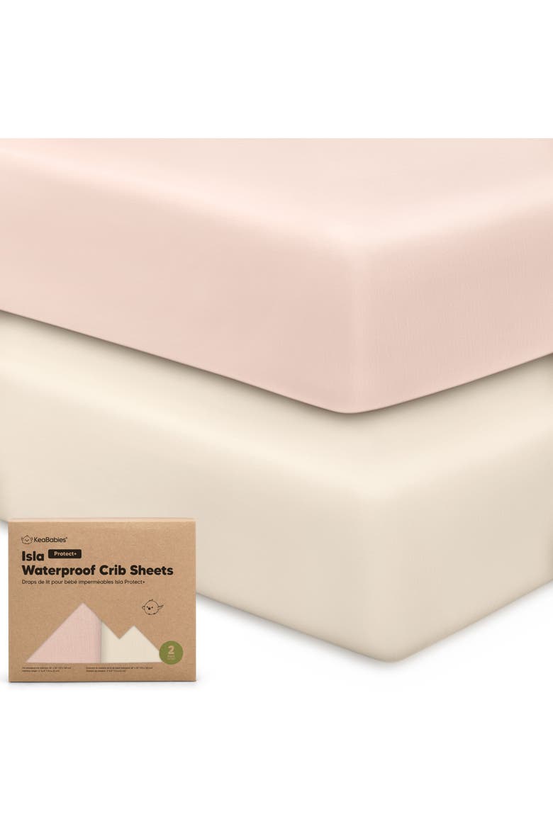 2-Pack Isla [Protect+] Waterproof Crib Sheets, Main, color, Cameo